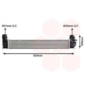 Intercooler, échangeur VAN WEZEL 43004412