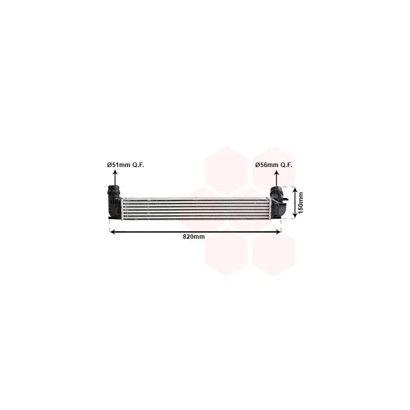 Intercooler, échangeur VAN WEZEL 43004412