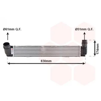 Intercooler, échangeur VAN WEZEL 43004413