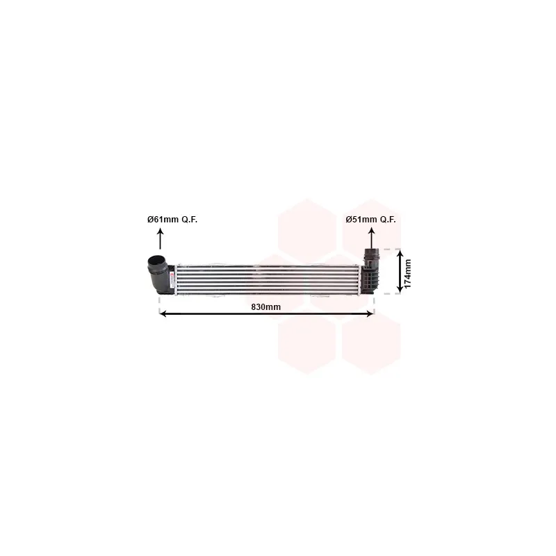 Intercooler, échangeur VAN WEZEL 43004413