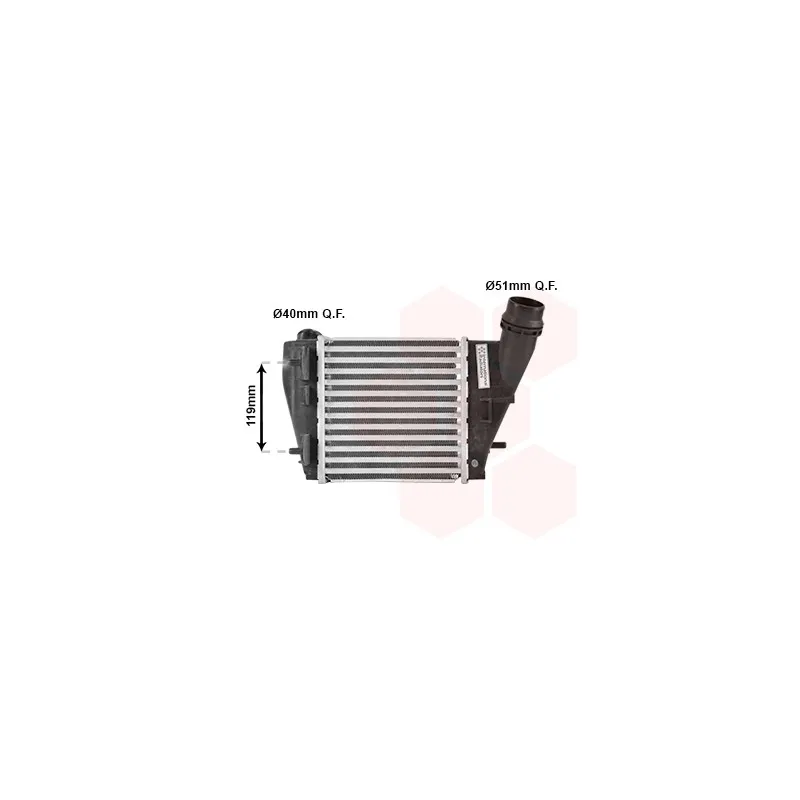 Intercooler, échangeur VAN WEZEL 43004423