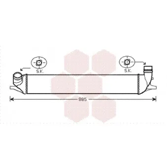 Intercooler, échangeur VAN WEZEL 43004426