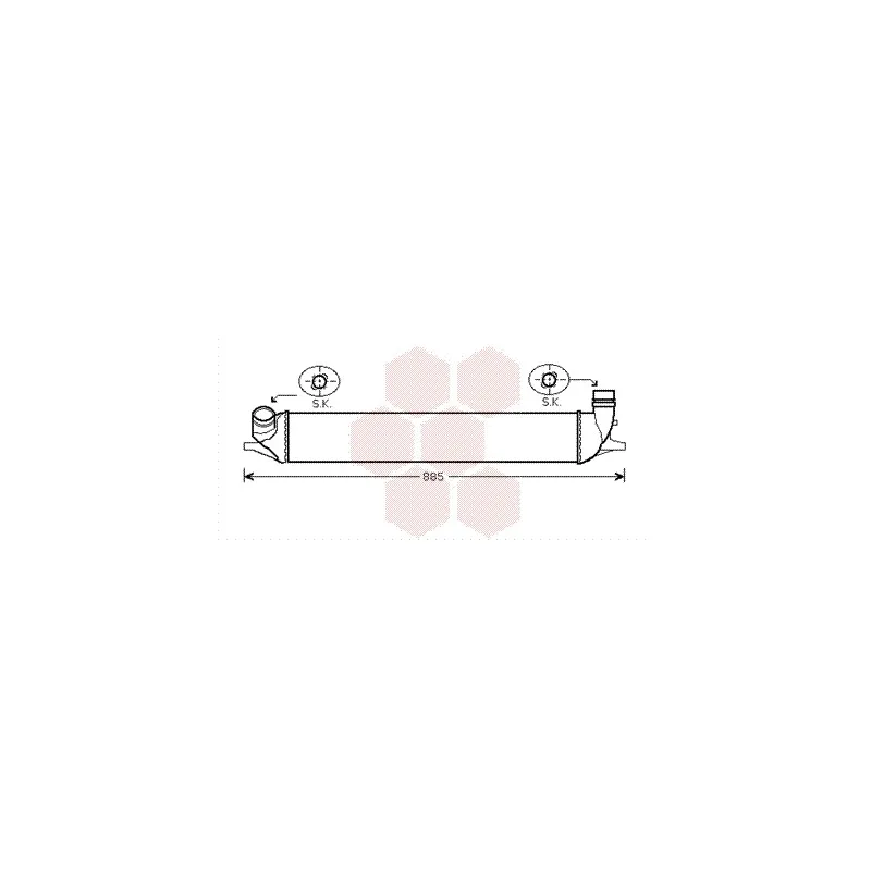 Intercooler, échangeur VAN WEZEL 43004426