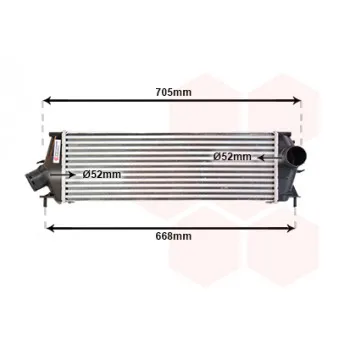 Intercooler, échangeur VAN WEZEL 43004456
