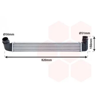 Intercooler, échangeur VAN WEZEL 43004461