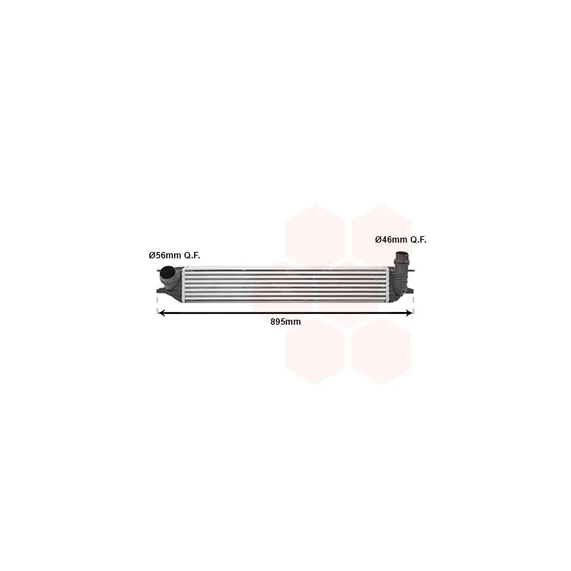 Intercooler, échangeur VAN WEZEL 43004462