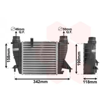 Intercooler, échangeur VAN WEZEL 43004553