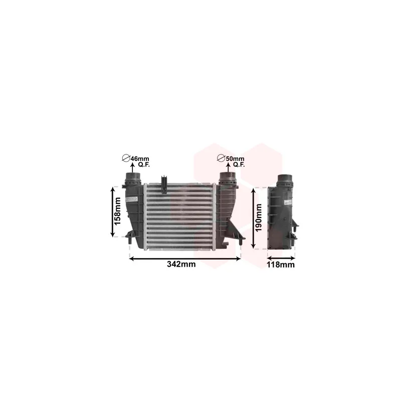 Intercooler, échangeur VAN WEZEL 43004553