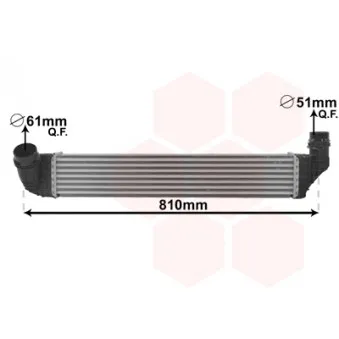 Intercooler, échangeur VAN WEZEL 43004614