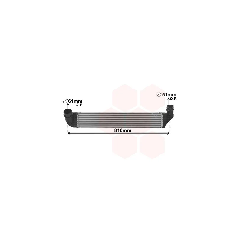 Intercooler, échangeur VAN WEZEL 43004614