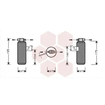 Filtre déshydratant, climatisation VAN WEZEL 4300D027