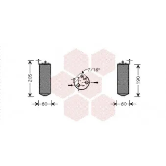Filtre déshydratant, climatisation VAN WEZEL 4300D036