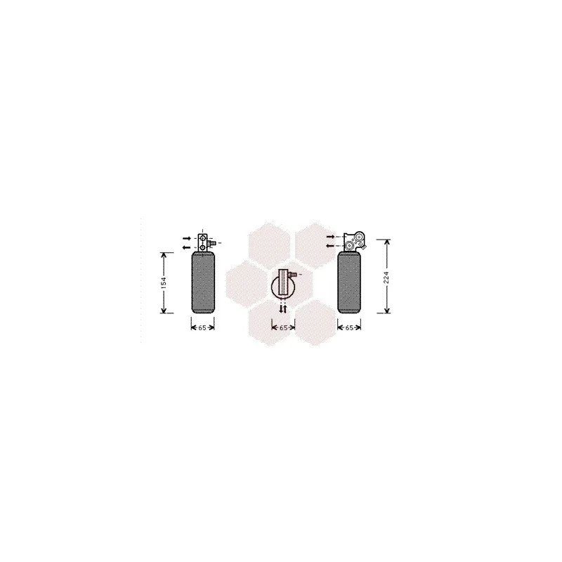 Filtre déshydratant, climatisation VAN WEZEL 4300D254