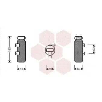Filtre déshydratant, climatisation VAN WEZEL 4300D287