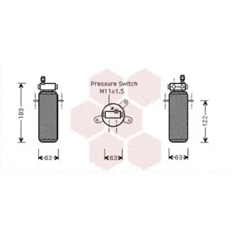 Filtre déshydratant, climatisation VAN WEZEL 4300D288