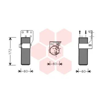 Filtre déshydratant, climatisation VAN WEZEL 4300D355