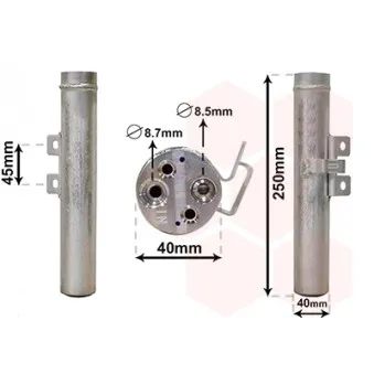 Filtre déshydratant, climatisation VAN WEZEL 4300D557