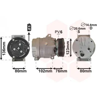 Compresseur, climatisation VAN WEZEL 4300K069