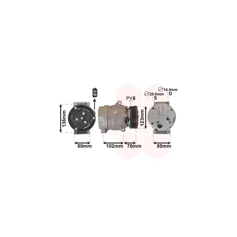 Compresseur, climatisation VAN WEZEL 4300K069