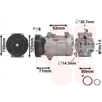 Compresseur, climatisation VAN WEZEL 4300K103