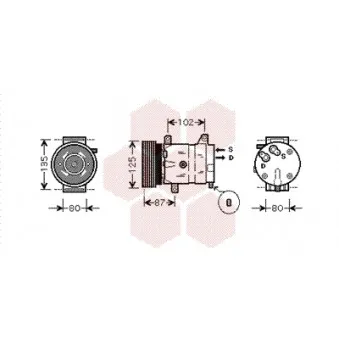 Compresseur, climatisation VAN WEZEL 4300K311