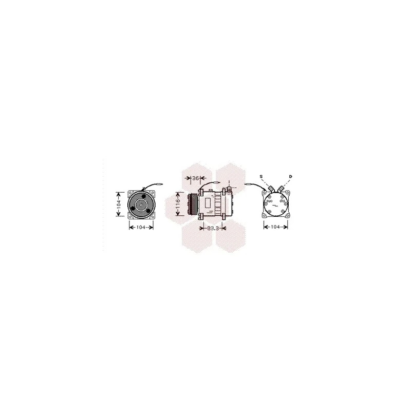 Compresseur, climatisation VAN WEZEL 4300K318