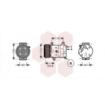 Compresseur, climatisation VAN WEZEL 4300K345