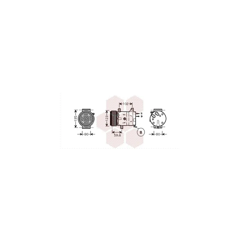 Compresseur, climatisation VAN WEZEL 4300K345