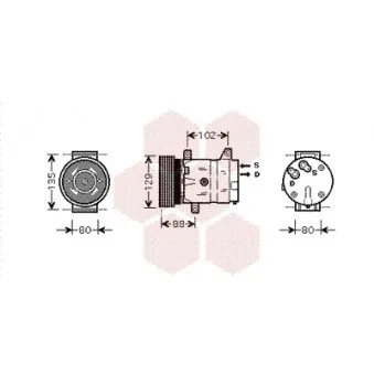 Compresseur, climatisation VAN WEZEL 4300K367