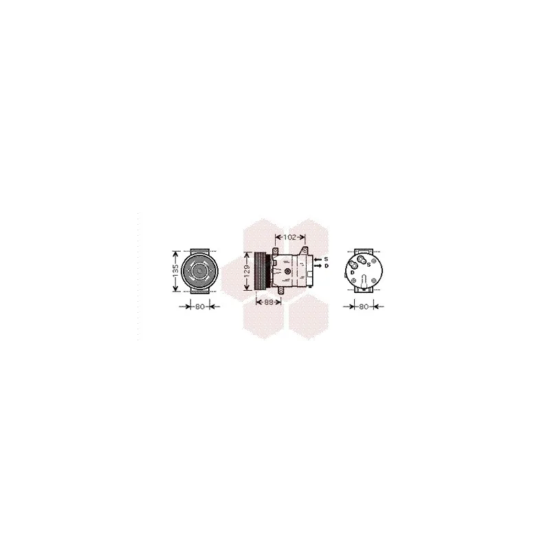 Compresseur, climatisation VAN WEZEL 4300K367