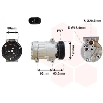 Compresseur, climatisation VAN WEZEL 4300K369