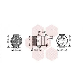 Compresseur, climatisation VAN WEZEL 4300K383