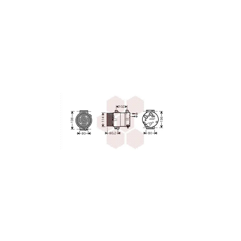 Compresseur, climatisation VAN WEZEL 4300K383