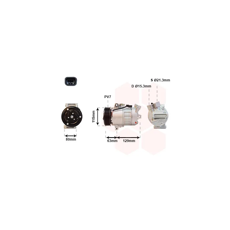 Compresseur, climatisation VAN WEZEL 4300K384