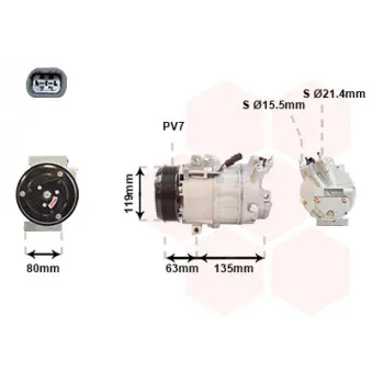 Compresseur, climatisation VAN WEZEL 4300K389