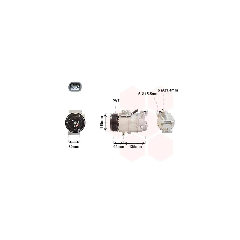 Compresseur, climatisation VAN WEZEL 4300K389