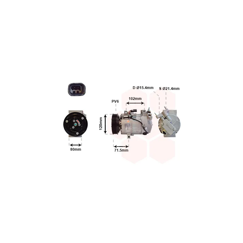 Compresseur, climatisation VAN WEZEL 4300K393