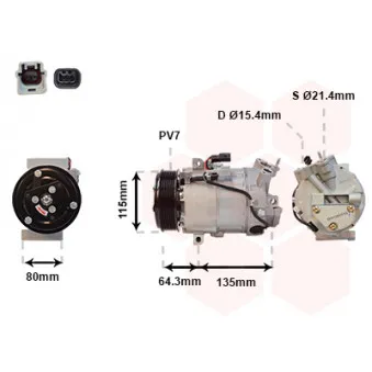 Compresseur, climatisation VAN WEZEL 4300K394