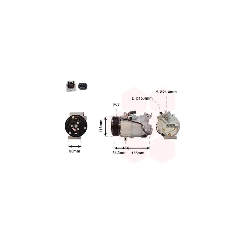 Compresseur, climatisation VAN WEZEL 4300K394