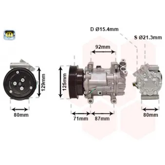 Compresseur, climatisation VAN WEZEL 4300K401