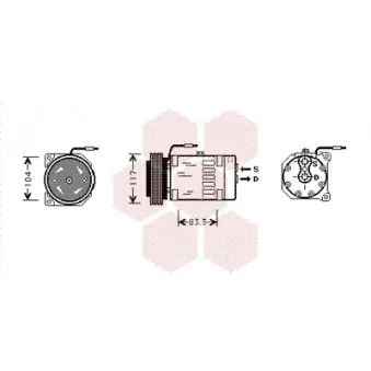 Compresseur, climatisation VAN WEZEL 4300K403