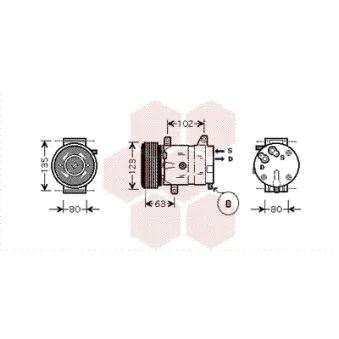 Compresseur, climatisation VAN WEZEL 4300K404