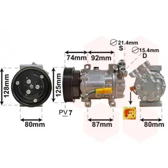 Compresseur, climatisation VAN WEZEL 4300K452