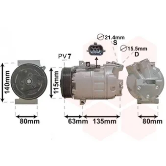 Compresseur, climatisation VAN WEZEL 4300K486