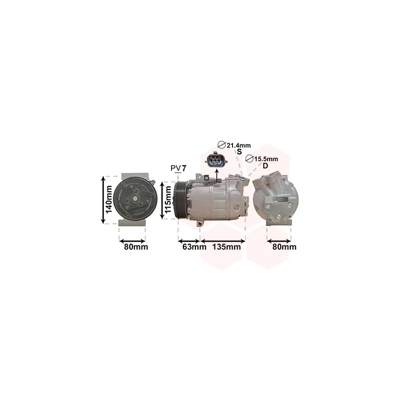 Compresseur, climatisation VAN WEZEL 4300K486