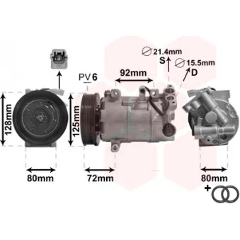 Compresseur, climatisation VAN WEZEL 4300K489