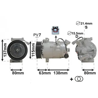 Compresseur, climatisation VAN WEZEL 4300K491