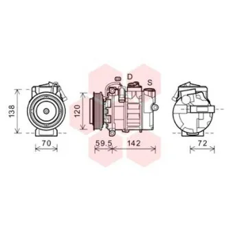 Compresseur, climatisation VAN WEZEL 4300K494