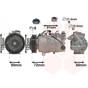 Compresseur, climatisation VAN WEZEL 4300K628