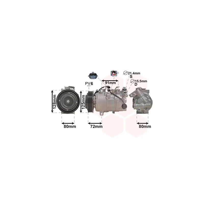 Compresseur, climatisation VAN WEZEL 4300K628